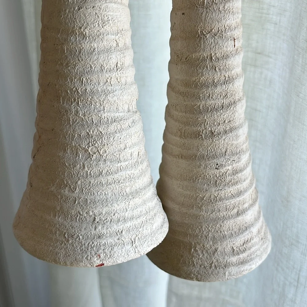 2 Vintage ceramic pottery candlestick holders